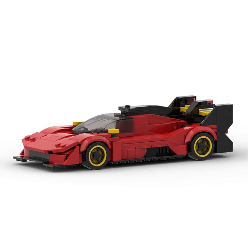 MOC MINI Cars Building Blocks Set MOC Building Blocks 136251 Ferrari 499p Red Sports Car