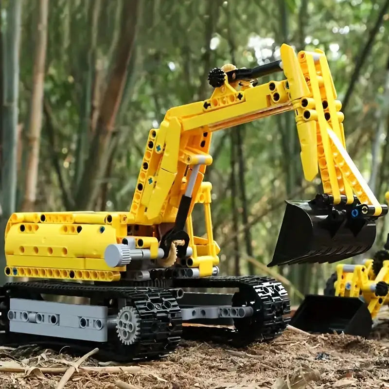 522pcs Yellow engineer excavator building set