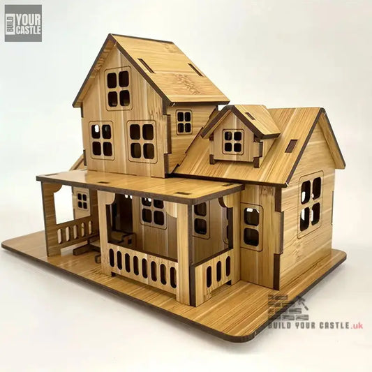 Family house made of wooden blocks kit for children - BuildYourCastle