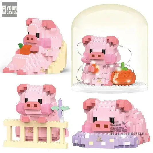 MOC animals building sets for kids HUIQIBAO Mini Cute Pig - BuildYourCastle