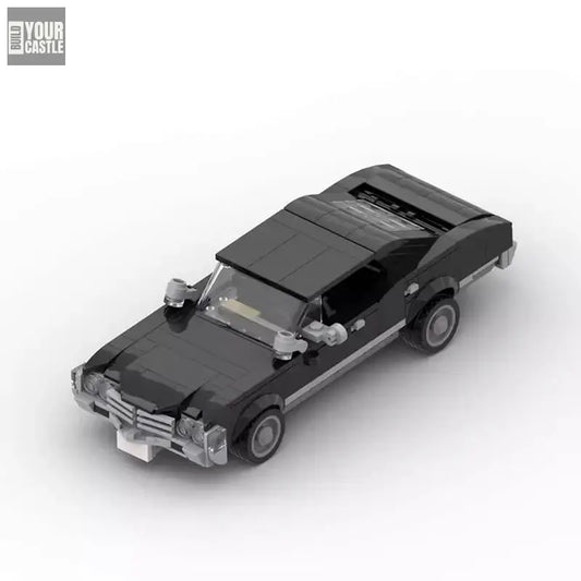 MOC MINI Cars Building Blocks Set Domestic Building Blocks Moc-59771speed Series 8 Grid Car Model - Black - MOC