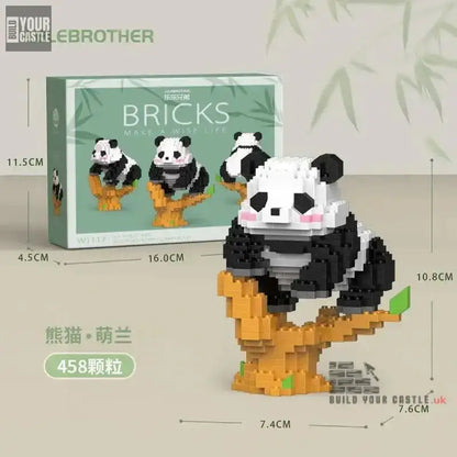 MOC panda cute animal building set - BuildYourCastle