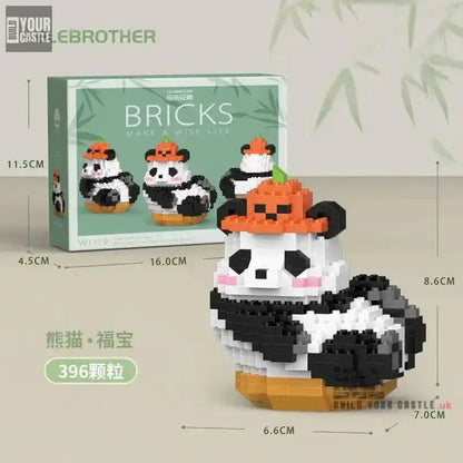 MOC panda cute animal building set - BuildYourCastle