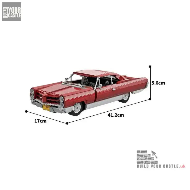 MOC Pontiac Bonneville 1966 Dark Red - 1663 pcs - BuildYourCastle