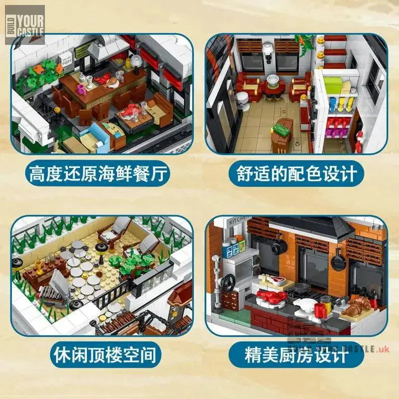 MOC 10203 Seafood Restaurant Model City Modular Street View Se