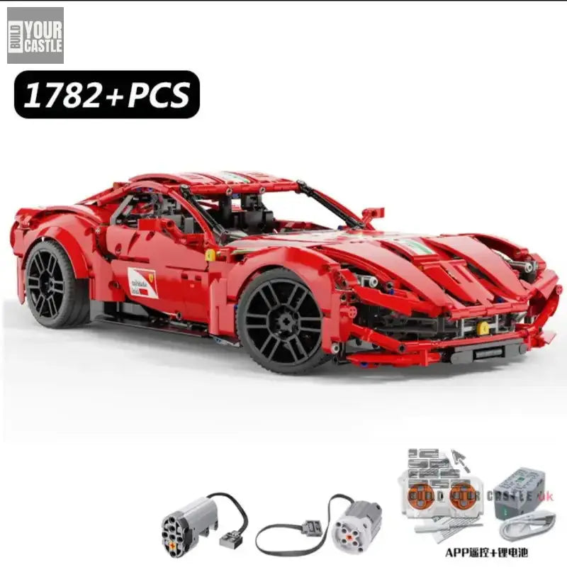 MOC Technic Ferrari F12 Berlinetta 1:10 car building set - BuildYourCastle