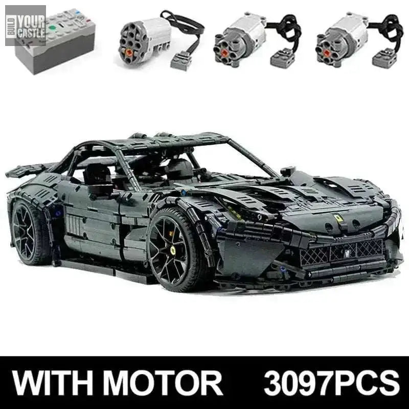 MOC Technic Ferrari F12 Black Car 3097pcs - BuildYourCastle