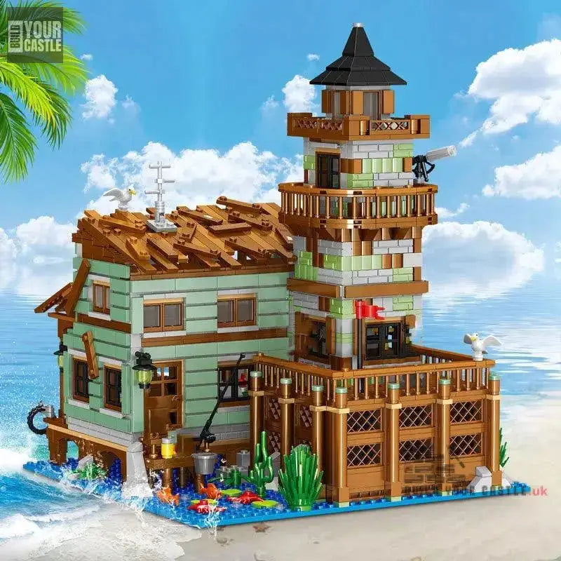 MOC Technic Micro Fisherman Cabin House building set for kids - BuildYourCastle