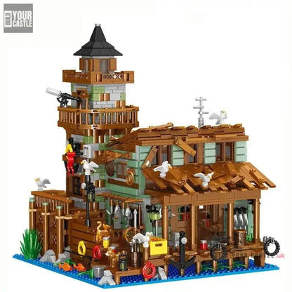 MOC Technic Micro Fisherman Cabin House building set for kids - BuildYourCastle