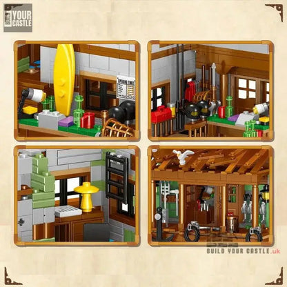 MOC Technic Micro Fisherman Cabin House building set for kids - BuildYourCastle