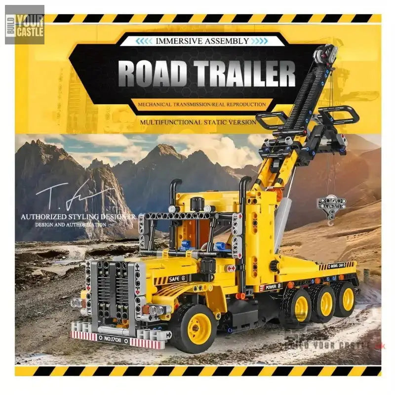 MOC TECHNIC Mobile crane truck mechanization building blocks 1250pcs - BuildYourCastle