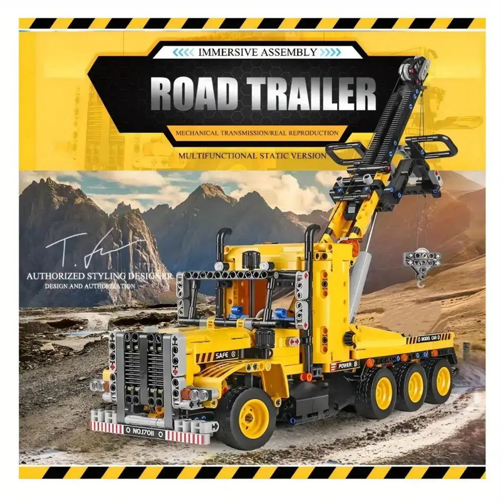 MOC TECHNIC Mobile crane truck mechanization building blocks 1250pcs