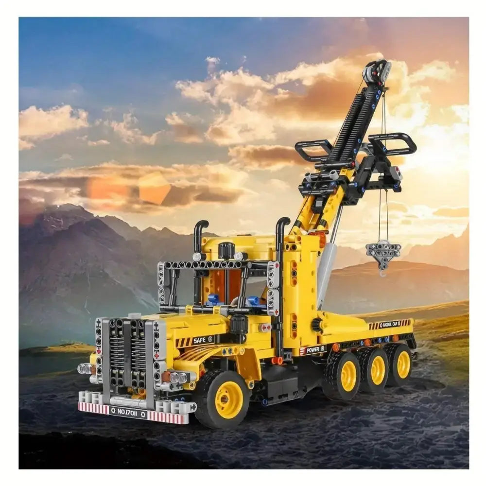 MOC TECHNIC Mobile crane truck mechanization building blocks 1250pcs