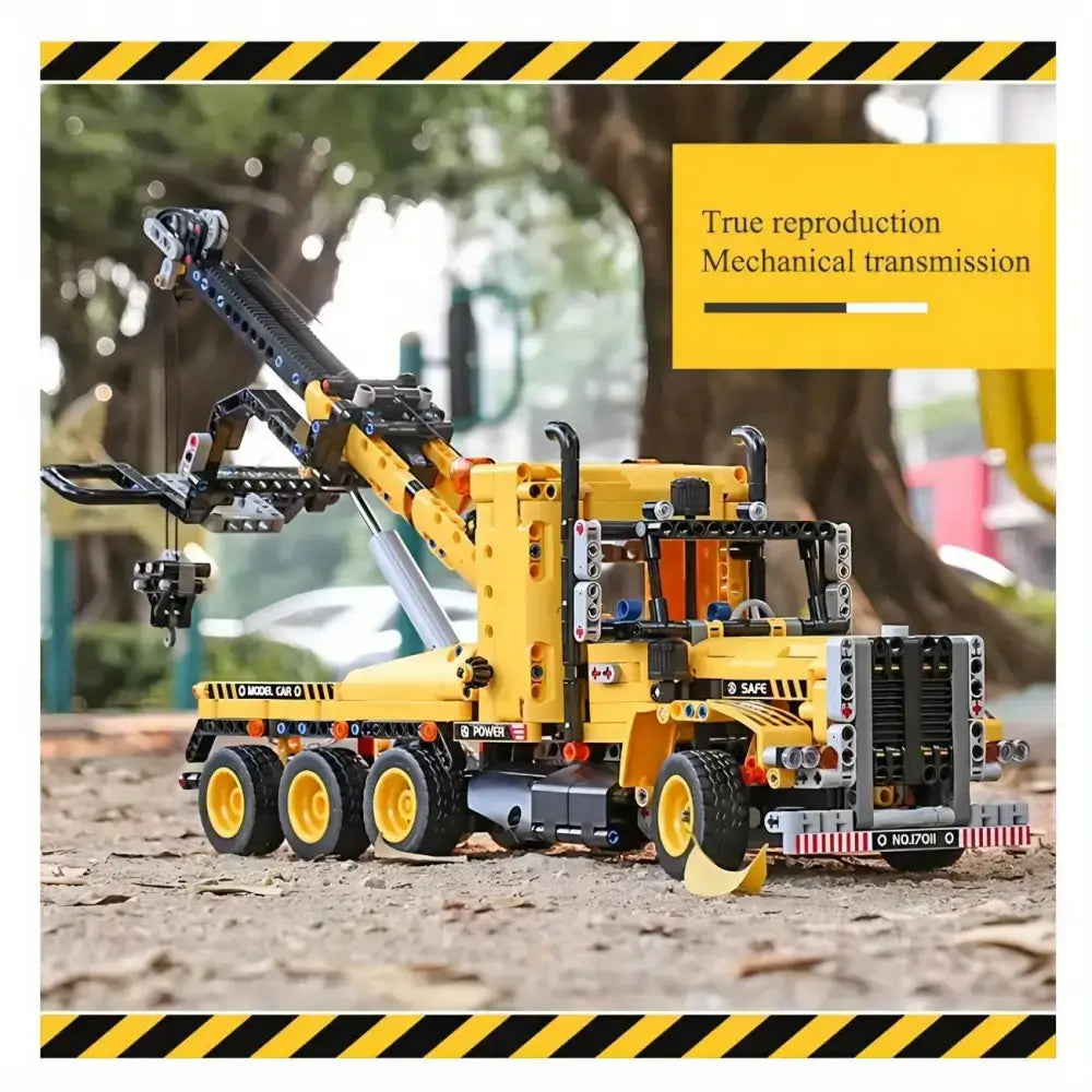 MOC TECHNIC Mobile crane truck mechanization building blocks 1250pcs