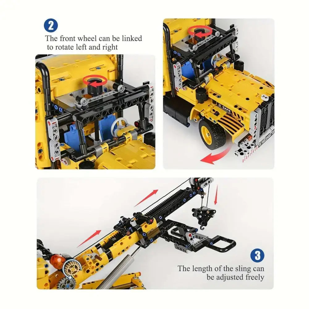 MOC TECHNIC Mobile crane truck mechanization building blocks 1250pcs