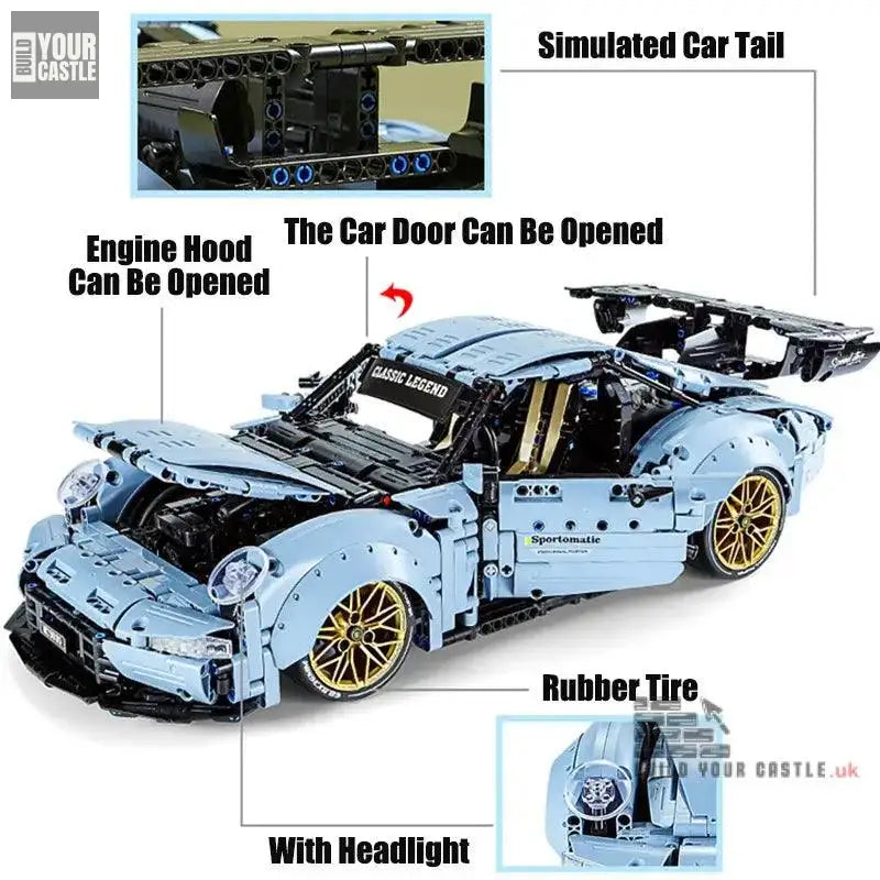 MOC Technic Porsche car building set - BuildYourCastle