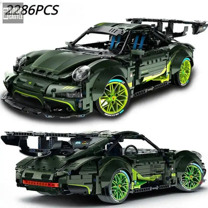 MOC Technic Porsche car building set - BuildYourCastle