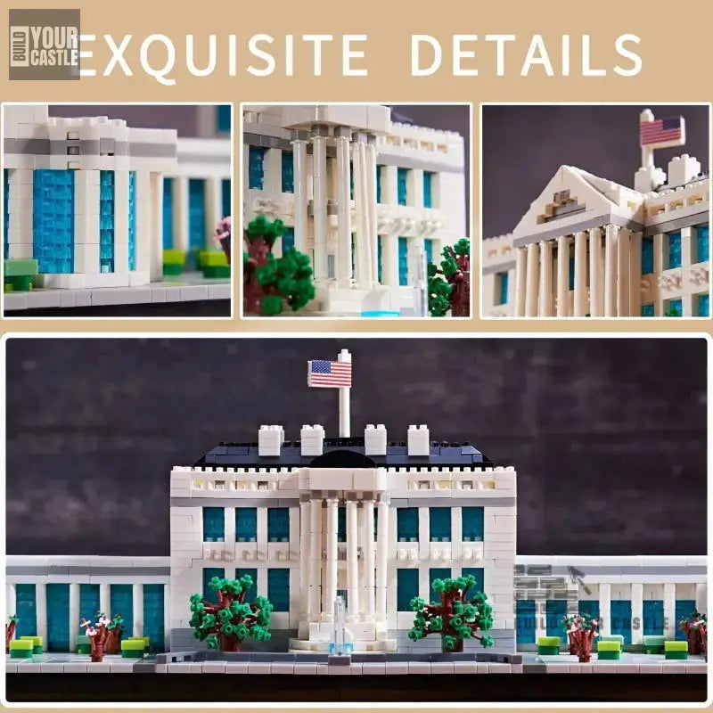 MOC White House - 3520 Micro Building Blocks - BuildYourCastle