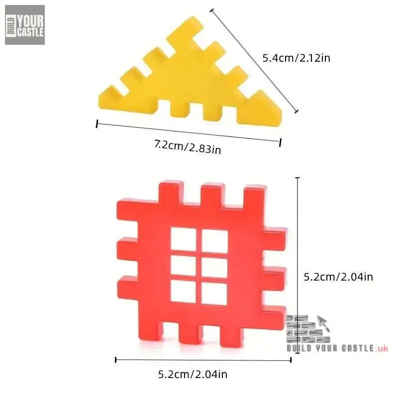 Modular plastic building set colorful for children MIX 50 pcs - BuildYourCastle