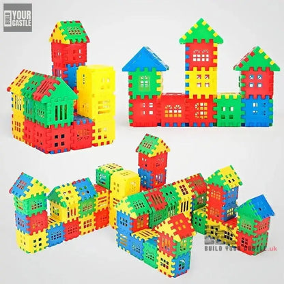 Modular plastic building set colorful for children MIX 50 pcs - BuildYourCastle