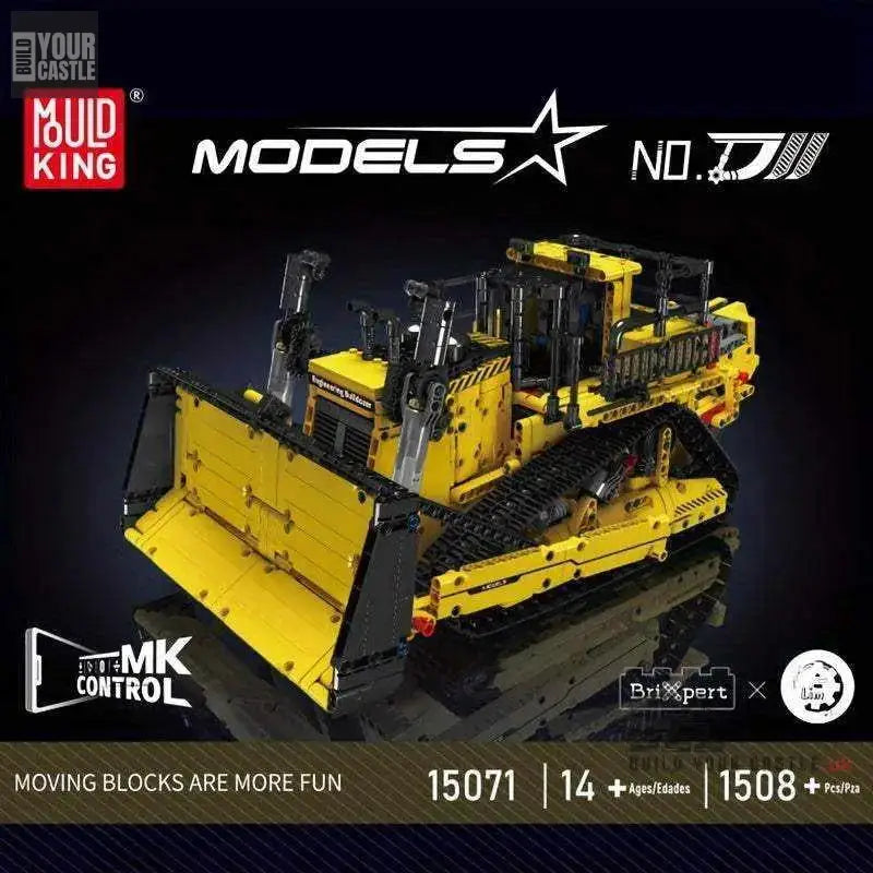 Mould king 15084 Dozer MOC Yellow construction for kids and adults - BuildYourCastle