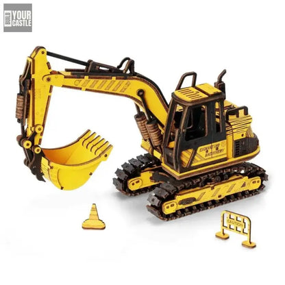 204pcs Robotime ROKR Road Roller Engineering Vehicle - BuildYourCastle