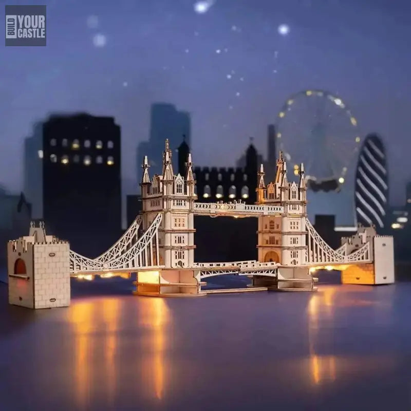 Robotime Big Ben woodem blocks Rolife DIY 3D Tower Bridge - BuildYourCastle