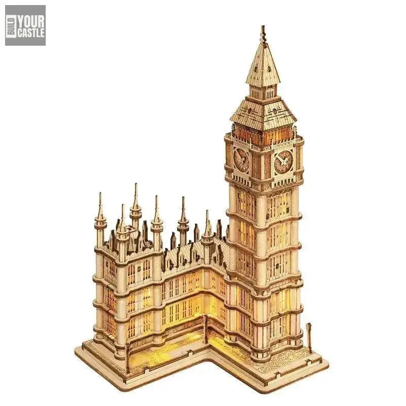 Robotime Big Ben woodem blocks Rolife DIY 3D Tower Bridge - BuildYourCastle