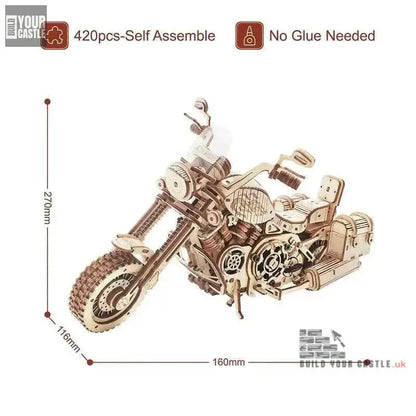 Robotime Cruiser Motorcycle wooden puzzle - BuildYourCastle