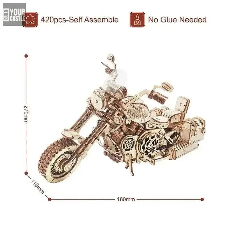 Robotime Crusier wooden puzzle Rokr Motorcycle DIY - BuildYourCastle