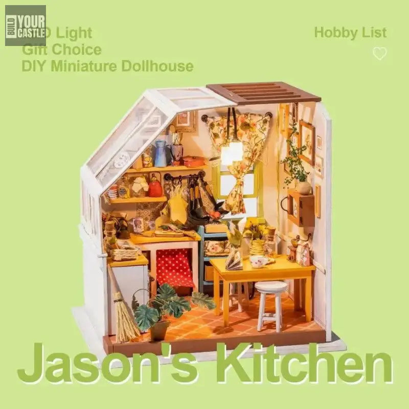 Robotime DIY Wooden Miniature Dollhouse Janson's Kitchen 1:24 Handmade - BuildYourCastle