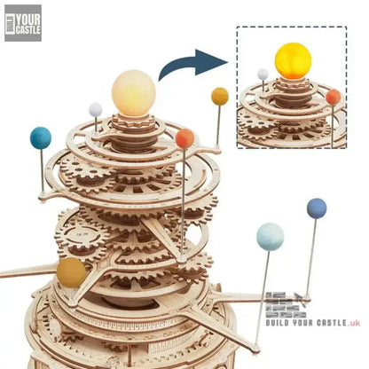 Robotime Orrery Rokr 316PCS Rotatable Mechanical DIY Wooden Model Building set - BuildYourCastle