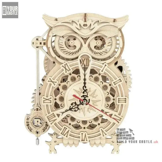 Robotime Owl Clock ROKR 3D Wooden Puzzle  Wall Model Building Block Kit - BuildYourCastle