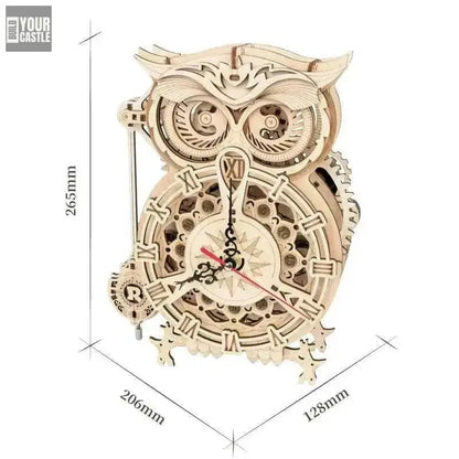 Robotime ROKR Owl Clock lk503 3D Wooden Puzzle - 161pcs - BuildYourCastle