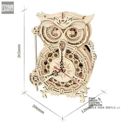 Robotime ROKR Owl Clock lk503 3D Wooden Puzzle - 161pcs - BuildYourCastle