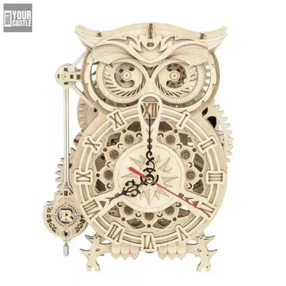 Robotime ROKR Owl Clock lk503 3D Wooden Puzzle - 161pcs - BuildYourCastle