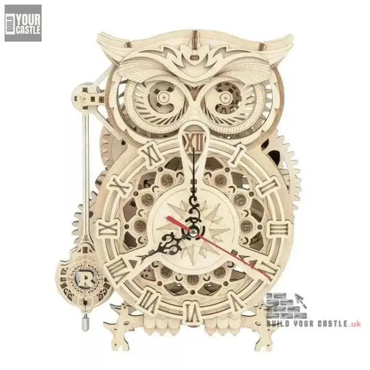 Robotime ROKR Owl Clock lk503 3D Wooden Puzzle - 161pcs - BuildYourCastle