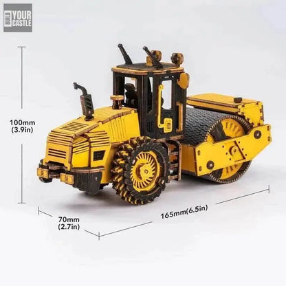 204pcs Robotime ROKR Road Roller Engineering Vehicle - BuildYourCastle