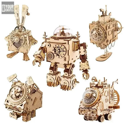 Robotime ROKR Robot Steampunk Music Box 3D - BuildYourCastle