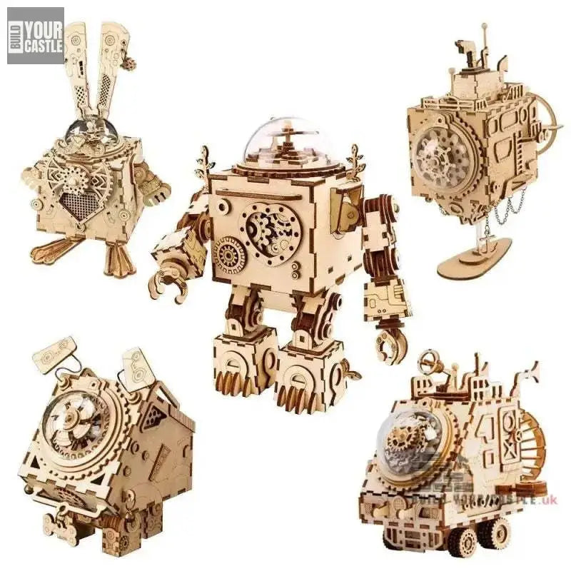 Robotime ROKR Robot Steampunk Music Box 3D - BuildYourCastle