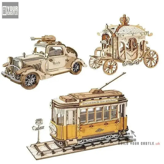 Robotime Train DIY 3D Transportation Wooden Model for kids and family - BuildYourCastle