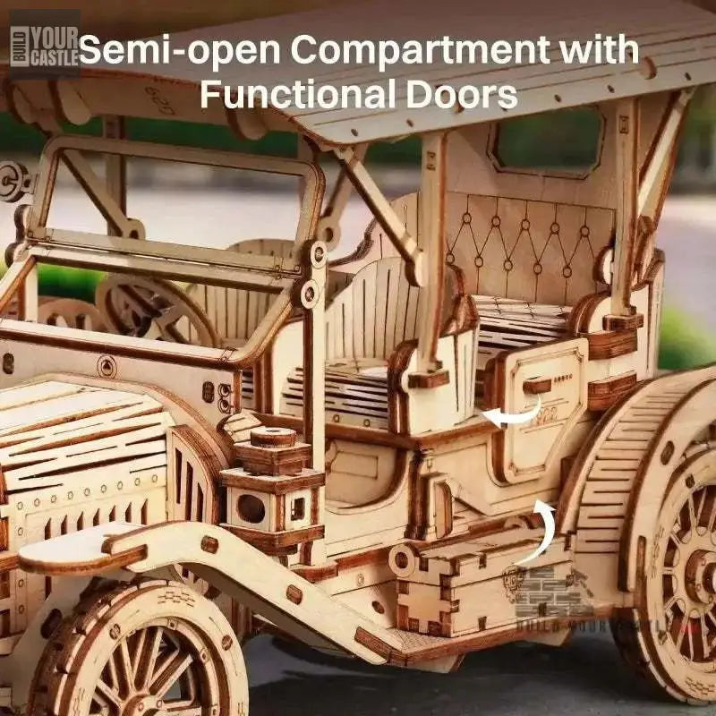 Robotime Vintage Car Rokr 3D Wooden Puzzle - BuildYourCastle