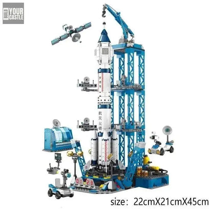 Spaceships building set Rocket Launching Pad Moon - BuildYourCastle