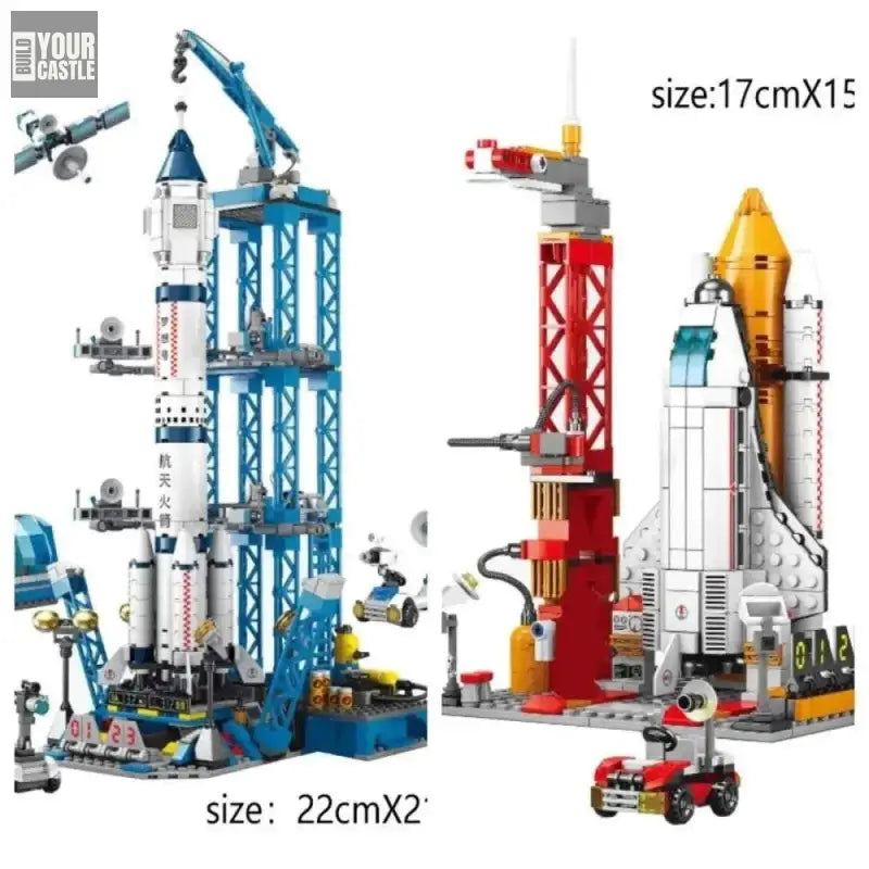 Spaceships building set Rocket Launching Pad Moon - BuildYourCastle