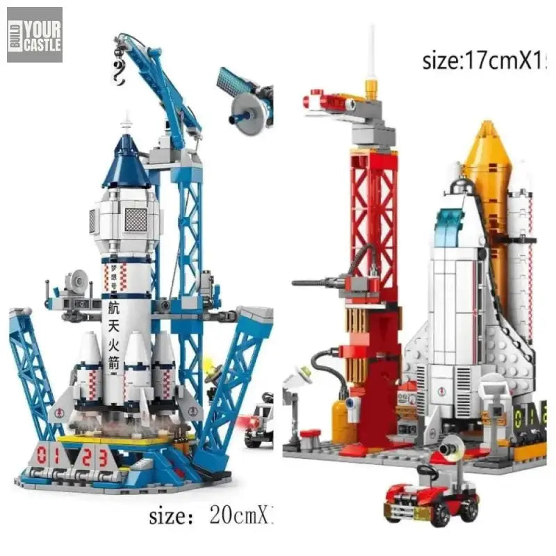 Spaceships building set Rocket Launching Pad Moon - BuildYourCastle