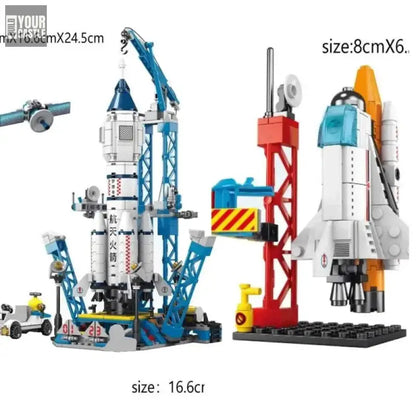 Spaceships building set Rocket Launching Pad Moon - BuildYourCastle