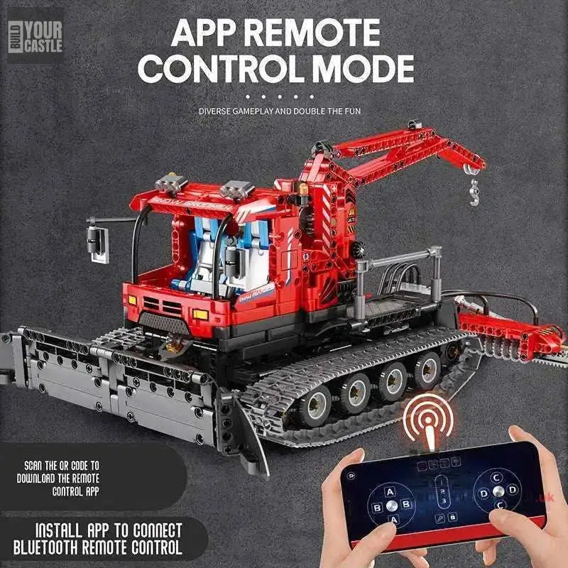 Technic Snow plough winter car building set for kids - BuildYourCastle