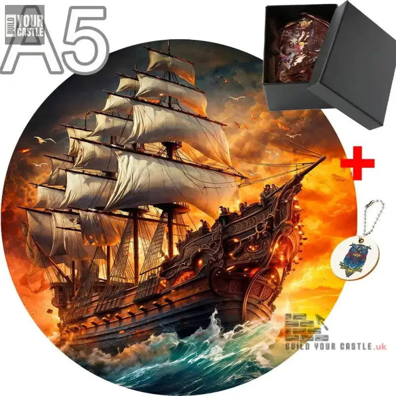 Wooden Jigsaw Puzzles Pirate ship - BuildYourCastle