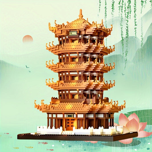 Chinese architectural tower kit for children made of wood